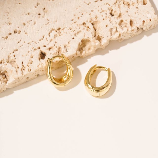 Golden Chunky Huggie Hoops